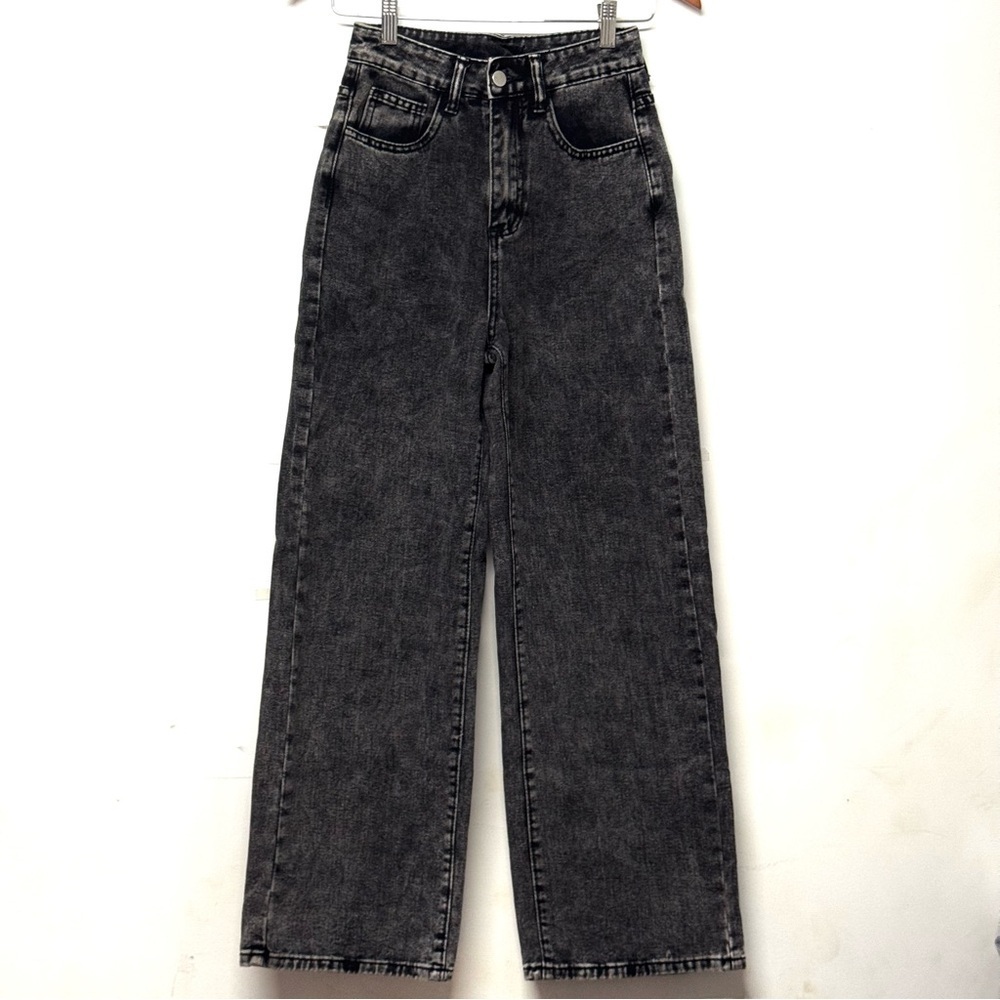 Shein Women’s Dark Wash Marled Denim Jeans 0